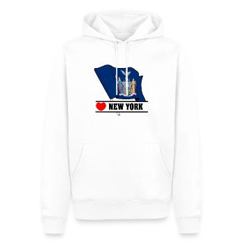 Flag New York heart NEW YORK - Men’s Premium Organic Hoodie - white - Front - Nico (187cm)