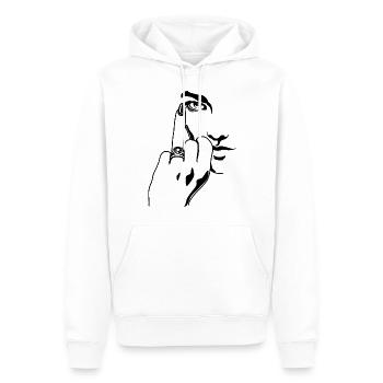 Drôle de majeur Alliance Cadeau de fiançailles - Sweat à capuche Premium bio Homme - blanc - Devant - Nico (187cm)