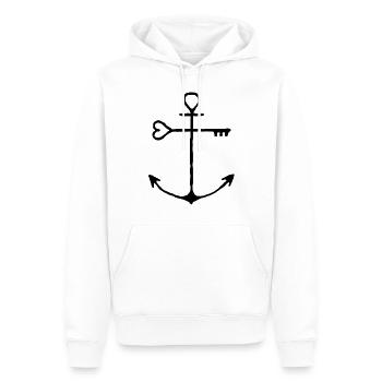 Ancrage clé - Sweat à capuche Premium bio Homme - blanc - Devant - Nico (187cm)