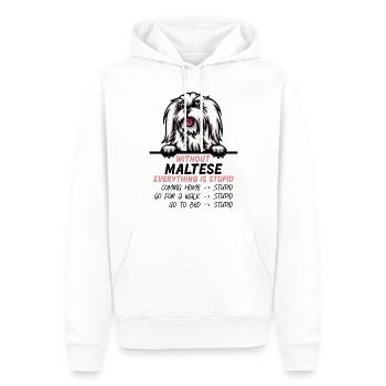 Ohne Malteser ist alles doof - Männer Premium Bio Hoodie - Weiß - Vorne - Nico (187cm)