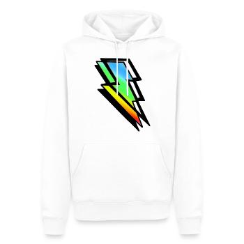 Thunderbolt Bunter Strahl - Männer Premium Bio Hoodie - Weiß - Vorne - Nico (187cm)
