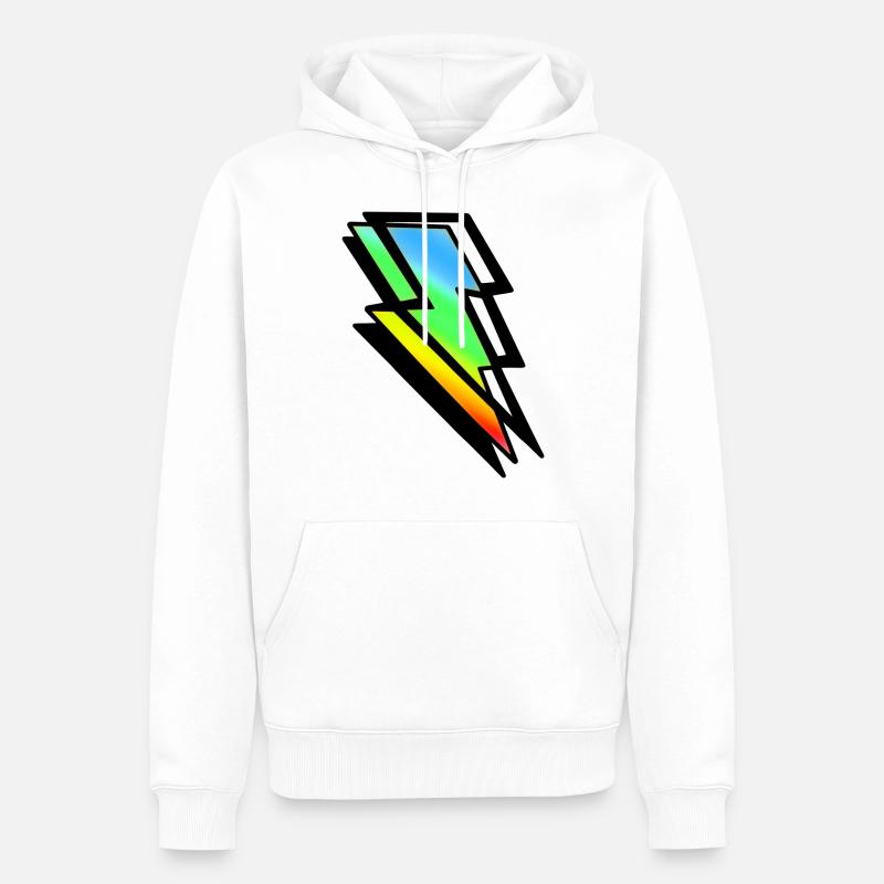 Thunderbolt Bunter Strahl - Männer Premium Bio Hoodie - Weiß