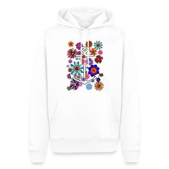 Tropical Look Anker Blumen und Blüten - Männer Premium Bio Hoodie - Weiß - Vorne - Nico (187cm)