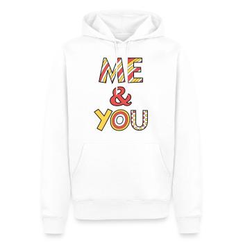Police Me and You - Sweat à capuche Premium bio Homme - blanc - Devant - Nico (187cm)