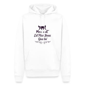 Mon Chat Est Plus Beau Que Toi - Sweat à capuche Premium bio Homme - blanc - Devant - Nico (187cm)