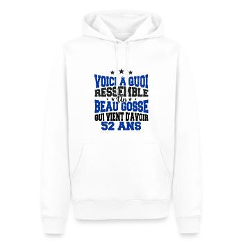 Voici à Quoi Ressemble Un BeauGosse 52 ans, Cadeau - Sweat à capuche Premium bio Homme - blanc - Devant - Nico (187cm)