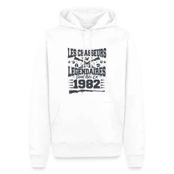 Chasseur légendaire nées en 1982 anniversaire - Sweat à capuche Premium bio Homme - blanc - Devant - Nico (187cm)