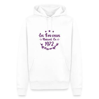 Les princesses naissent en 1972 - Sweat à capuche Premium bio Homme - blanc - Devant - Nico (187cm)