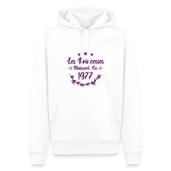 Les princesses naissent en 1977 - Sweat à capuche Premium bio Homme - blanc - Devant - Nico (187cm)