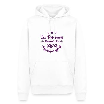 Les princesses naissent en 1984 - Sweat à capuche Premium bio Homme - blanc - Devant - Nico (187cm)