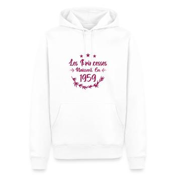 Les princesses naissent en 1959 - Sweat à capuche Premium bio Homme - blanc - Devant - Nico (187cm)