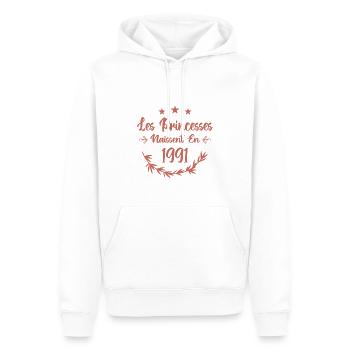 Les princesses naissent en 1991 - Sweat à capuche Premium bio Homme - blanc - Devant - Nico (187cm)