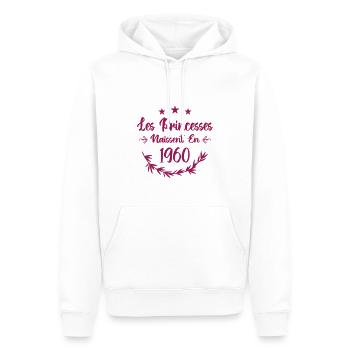 Les princesses naissent en 1960 - Sweat à capuche Premium bio Homme - blanc - Devant - Nico (187cm)
