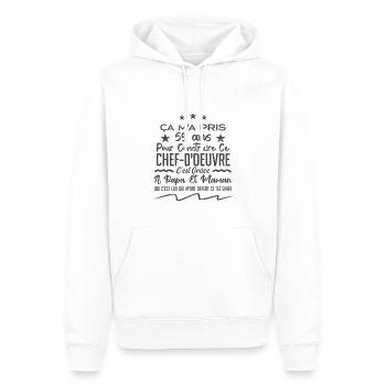 Cadeau anniversaire 59 ans humour merci papa maman - Sweat à capuche Premium bio Homme - blanc - Devant - Nico (187cm)