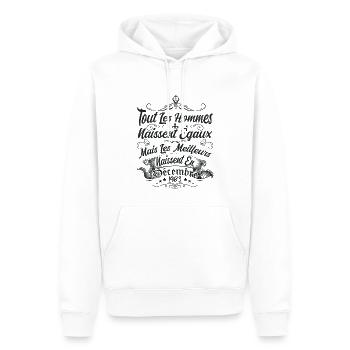 les meilleurs naissent en décembre / Décembre 1983 - Sweat à capuche Premium bio Homme - blanc - Devant - Nico (187cm)