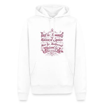 les meilleures naissent en décembre, Décembre 1983 - Sweat à capuche Premium bio Homme - blanc - Devant - Nico (187cm)