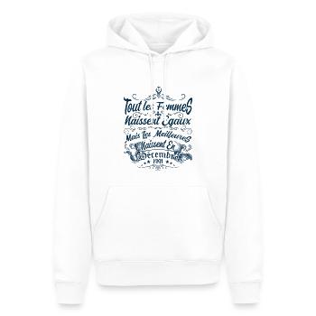 les meilleures naissent en décembre, Décembre 1991 - Sweat à capuche Premium bio Homme - blanc - Devant - Nico (187cm)
