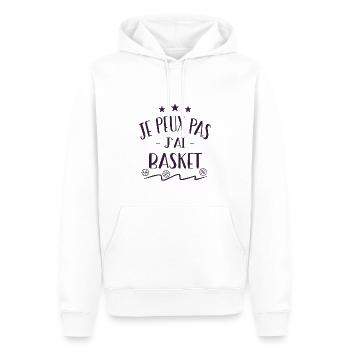 Je peux pas j'ai basket - Sweat à capuche Premium bio Homme - blanc - Devant - Nico (187cm)