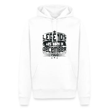 Legends Are Born In December 1960 - Sweat à capuche Premium bio Homme - blanc - Devant - Nico (187cm)