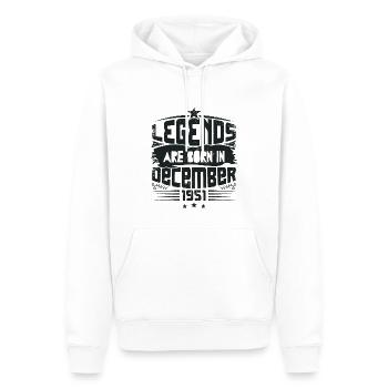 Legends Are Born In December 1951 - Sweat à capuche Premium bio Homme - blanc - Devant - Nico (187cm)