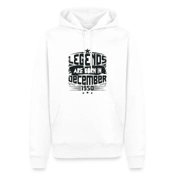 Legends Are Born In December 1950 - Sweat à capuche Premium bio Homme - blanc - Devant - Nico (187cm)
