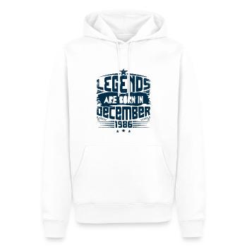 Legends Are Born In December 1986 - Sweat à capuche Premium bio Homme - blanc - Devant - Nico (187cm)