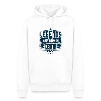 Legends Are Born In December 1977 - Sweat à capuche Premium bio Homme - blanc - Devant - Nico (187cm)