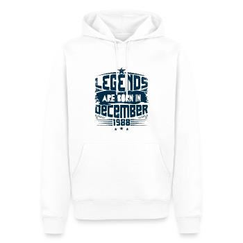 Legends Are Born In December 1988 - Sweat à capuche Premium bio Homme - blanc - Devant - Nico (187cm)
