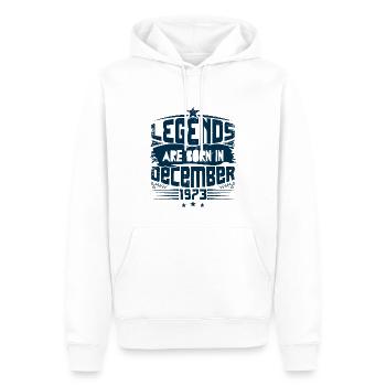 Legends Are Born In December 1973 - Sweat à capuche Premium bio Homme - blanc - Devant - Nico (187cm)