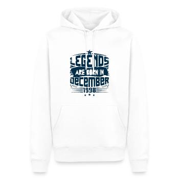 Legends Are Born In December 1998 - Sweat à capuche Premium bio Homme - blanc - Devant - Nico (187cm)