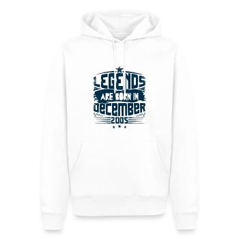 Legends Are Born In December 2005 - Sweat à capuche Premium bio Homme - blanc - Devant - Nico (187cm)