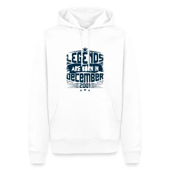 Legends Are Born In December 2001 - Sweat à capuche Premium bio Homme - blanc - Devant - Nico (187cm)