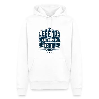 Legends Are Born In December 2012 - Sweat à capuche Premium bio Homme - blanc - Devant - Nico (187cm)