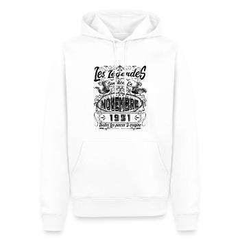 Les Légendes Sont Nées En Novembre 1951 Cadeau - Sweat à capuche Premium bio Homme - blanc - Devant - Nico (187cm)