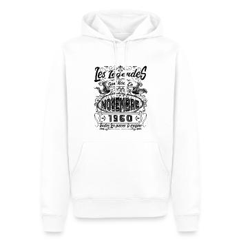Les Légendes Sont Nées En Novembre 1960 Cadeau - Sweat à capuche Premium bio Homme - blanc - Devant - Nico (187cm)