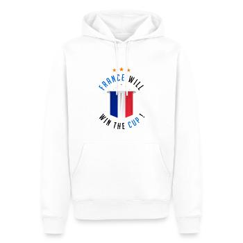 France Will Win The Cup ! - Sweat à capuche Premium bio Homme - blanc - Devant - Nico (187cm)