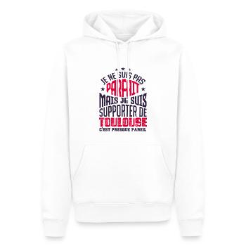 Cadeau Supporter de Toulouse Foot - Sweat à capuche Premium bio Homme - blanc - Devant - Nico (187cm)