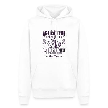 Je suis agriculteur | Agriculture | Ferme | Paysan - Sweat à capuche Premium bio Homme - blanc - Devant - Nico (187cm)