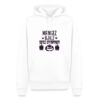 Mangez, buvez, soyez effrayant - Sweat à capuche Premium bio Homme - blanc - Devant - Nico (187cm)