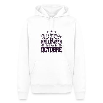 Les Légendes de halloween sont nés en octobre - Sweat à capuche Premium bio Homme - blanc - Devant - Nico (187cm)