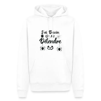 J’ai besoin de me détendre - Sweat à capuche Premium bio Homme - blanc - Devant - Nico (187cm)