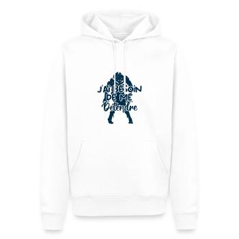 J’ai besoin de me détendre - Sweat à capuche Premium bio Homme - blanc - Devant - Nico (187cm)