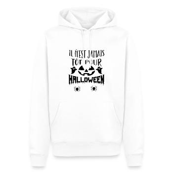 Il n’est jamais tôt pour Halloween - Sweat à capuche Premium bio Homme - blanc - Devant - Nico (187cm)