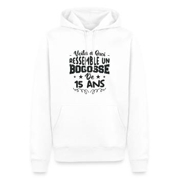 Voilà à quoi ressemble un bogosse de 15 ans | cad - Sweat à capuche Premium bio Homme - blanc - Devant - Nico (187cm)
