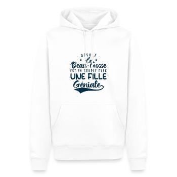 Ce beau gosse est en couple avec une fille géniale - Sweat à capuche Premium bio Homme - blanc - Devant - Nico (187cm)