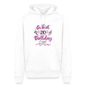 Sweet 20 birthday girl | gift birthday - Sweat à capuche Premium bio Homme - blanc - Devant - Nico (187cm)