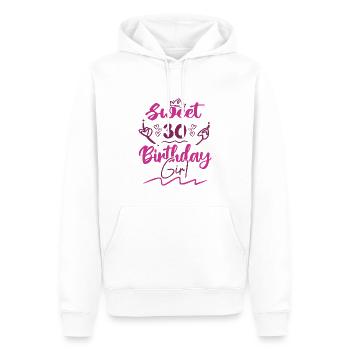 Sweet 30 birthday girl | gift birthday - Sweat à capuche Premium bio Homme - blanc - Devant - Nico (187cm)