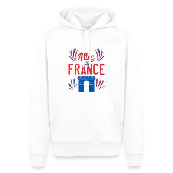 Allez La France - Sweat à capuche Premium bio Homme - blanc - Devant - Nico (187cm)