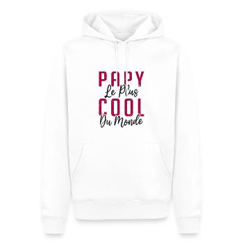 Papy le Plus Cool du monde - Sweat à capuche Premium bio Homme - blanc - Devant - Nico (187cm)