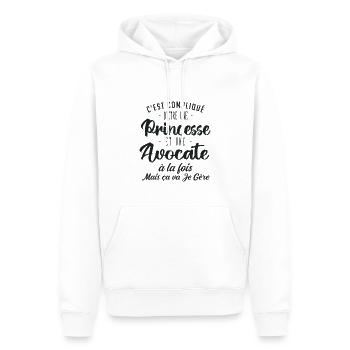 Princesse Avocate - Sweat à capuche Premium bio Homme - blanc - Devant - Nico (187cm)